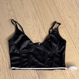 Elegant Black Satin Bralette/Bustier